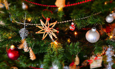 a beautifully decorated Christmas tree